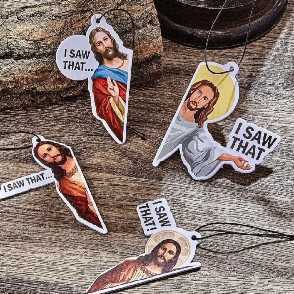 New 4 Pc I Saw That Jesus Air Fresheners